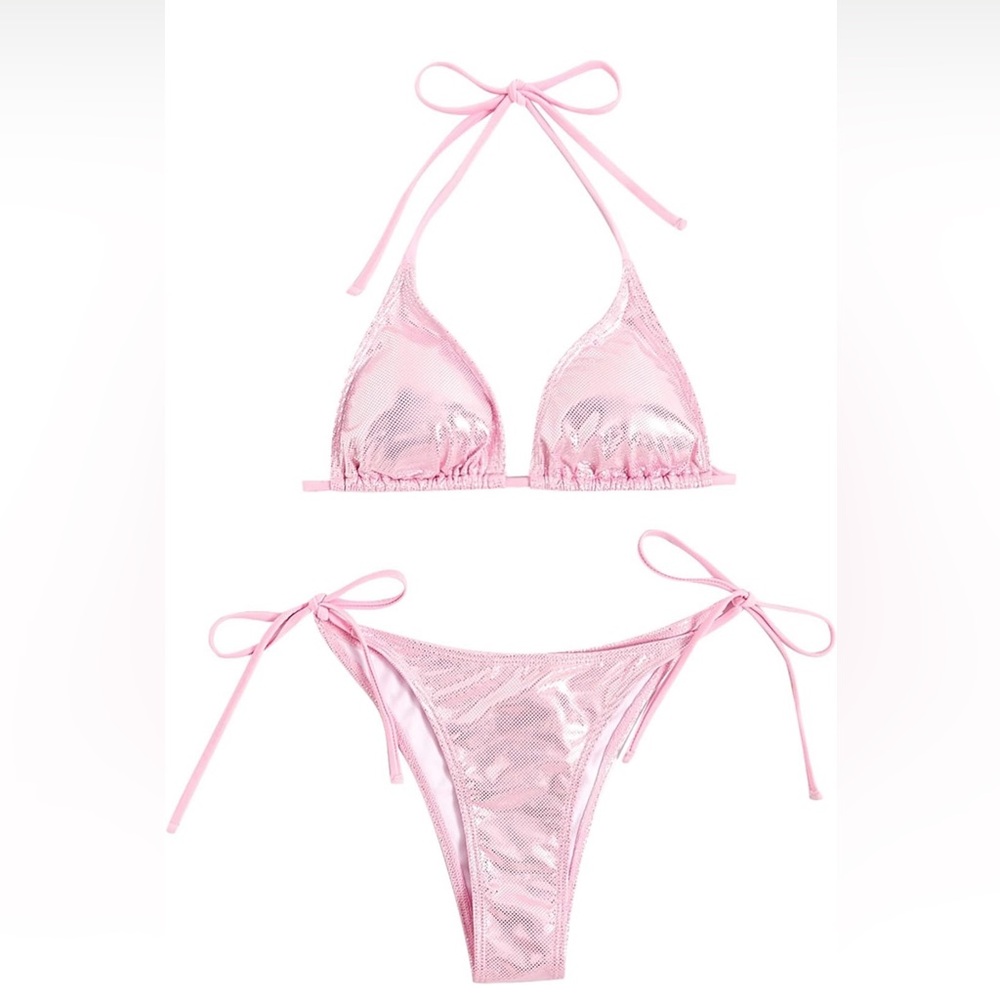 Verdusa - NWT - Shiny Pink Bikini Set